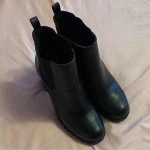 high heal leather boots
